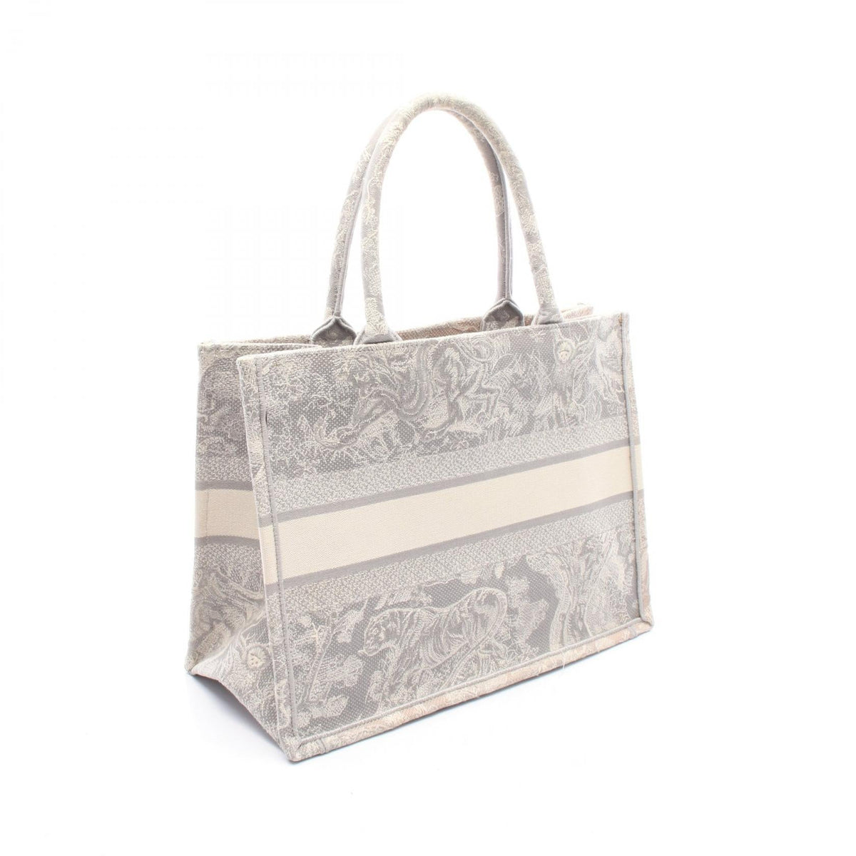 Christian Dior BOOK TOTE Medium Tote Bag Gray/White canvas 2101220095291