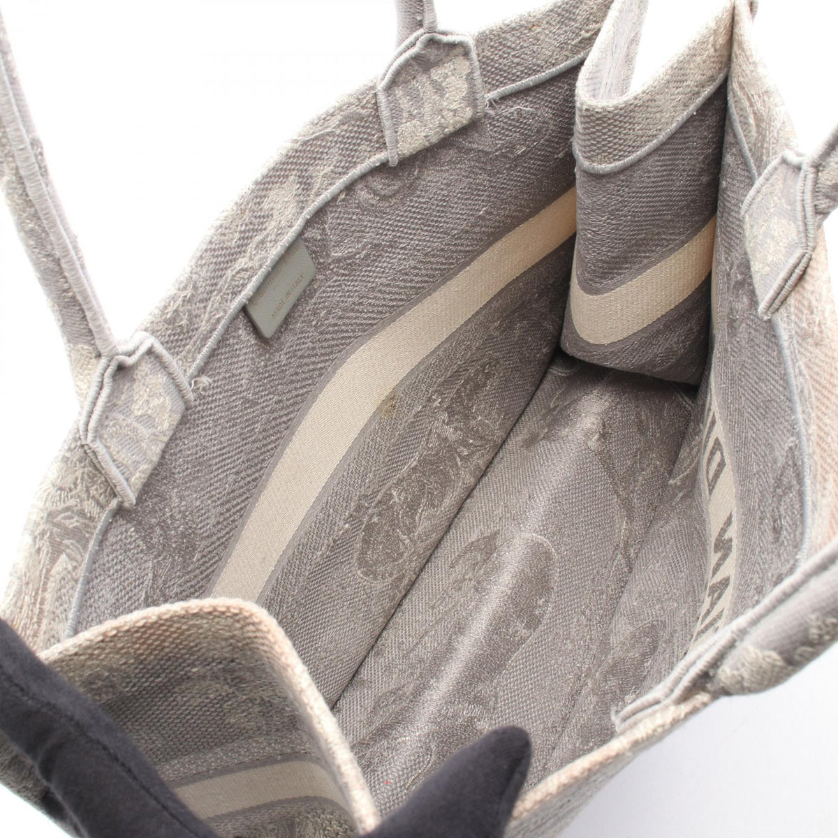 Christian Dior BOOK TOTE Medium Tote Bag Gray/White canvas 2101220095291