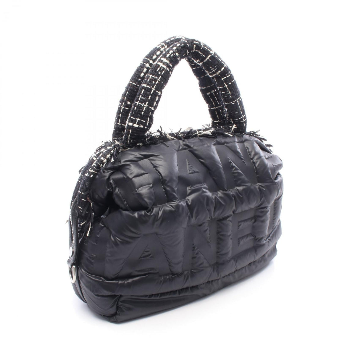 CHANEL Black/White Doudoune Coco Neige 2WAY Nylon�Fabric�leather A91937 2101220052355