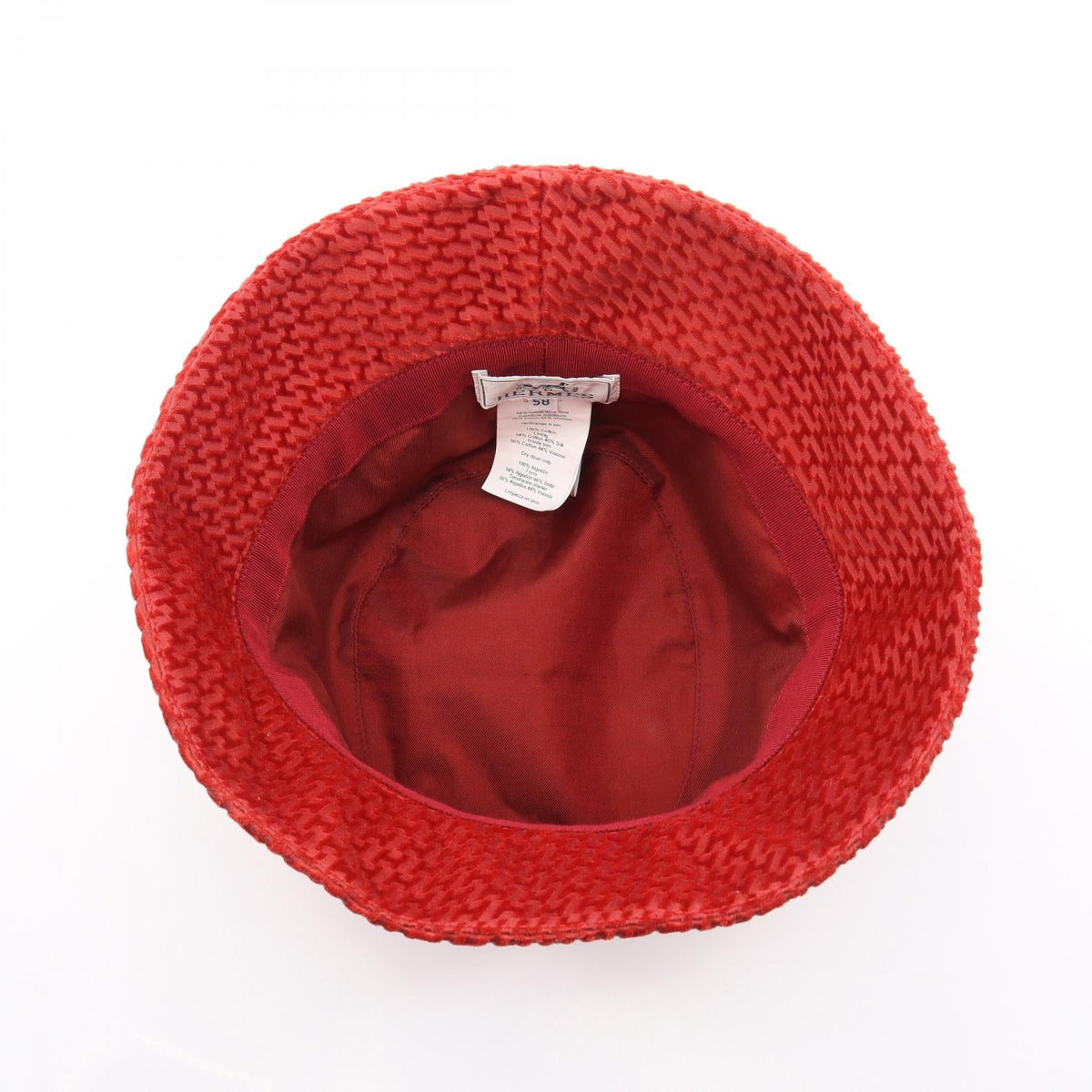 HERMES Harper H pattern velour hat Red Other cotton 2120900132347