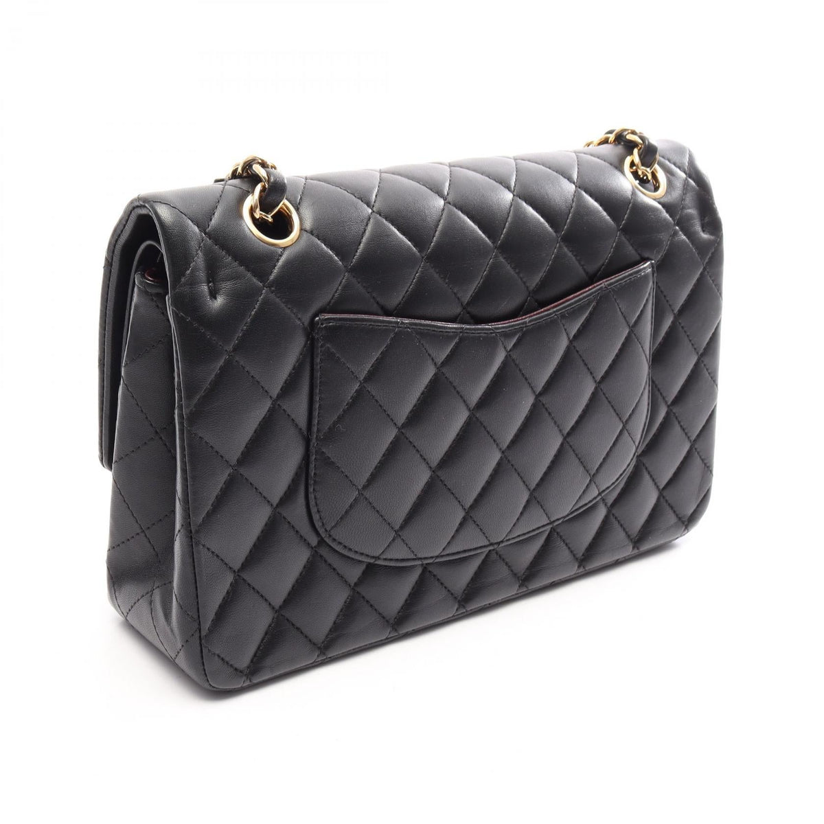 CHANEL Black Matelasse W flap Lambskin (sheep leather) A01112 2101220060510