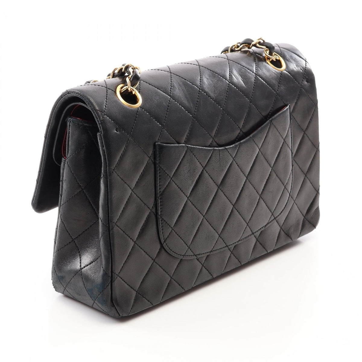 CHANEL Black Matelasse W flap Lambskin (sheep leather) 2101219982151