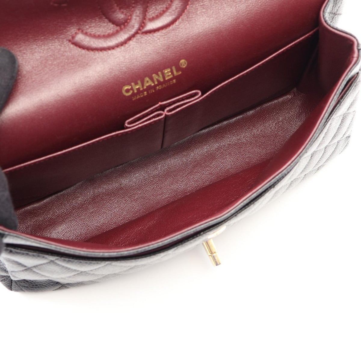 CHANEL Black Matelasse W flap Grained Calfskin leather A01112 2101220073701