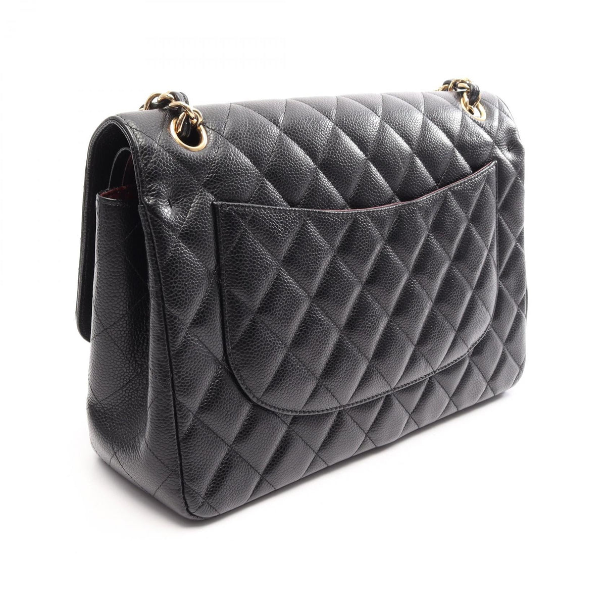 CHANEL Black Deca Matelasse 30 Classic Large W Flap Grained Calfskin leather 2101220059705