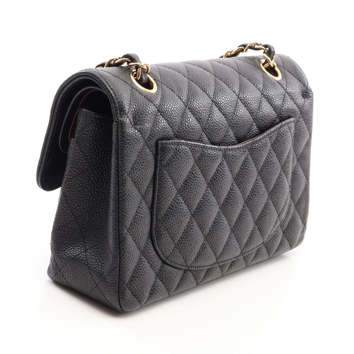 CHANEL Black Matelasse W flap Grained Calfskin leather A01113 2101220073961
