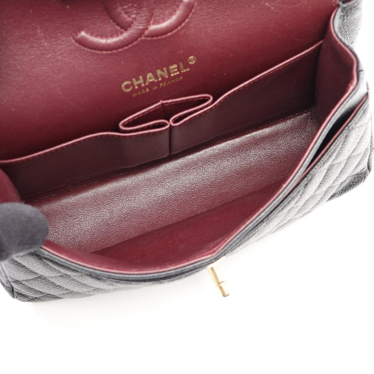 CHANEL Black Matelasse W flap Grained Calfskin leather A01113 2101220073961