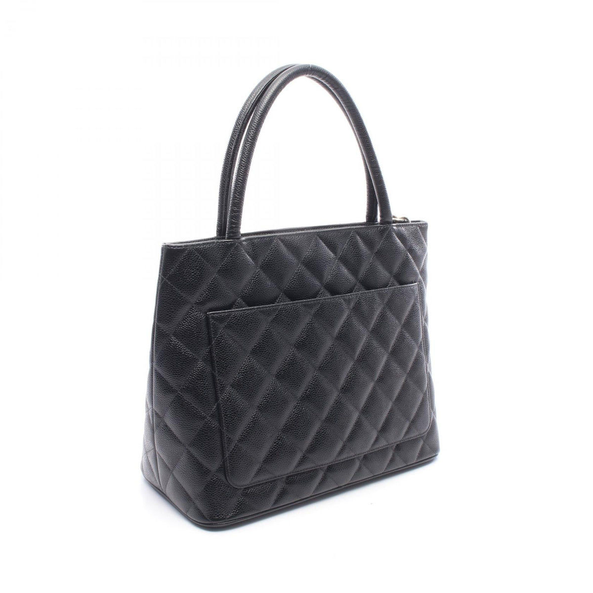 CHANEL Black Medallion tote Grained Calfskin leather A01804 2106800641516