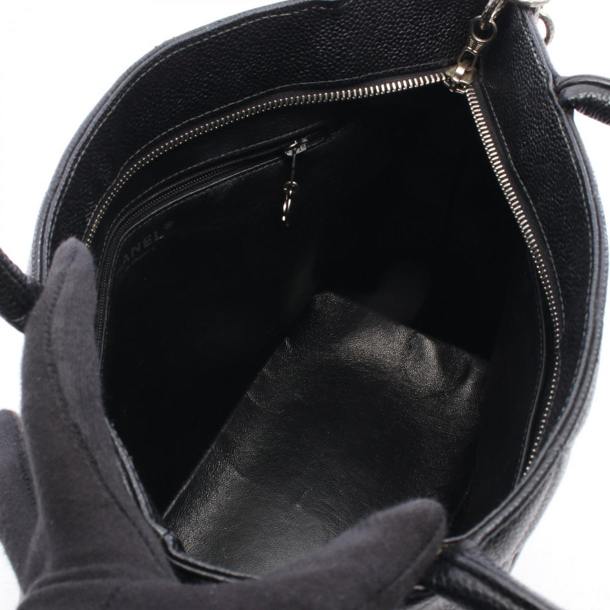 CHANEL Black Medallion tote Grained Calfskin leather A01804 2106800641516
