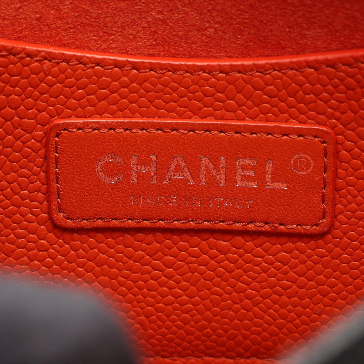 CHANEL Black Round flap, perforated, combination hardware Grained Calfskin leather 2101220055769