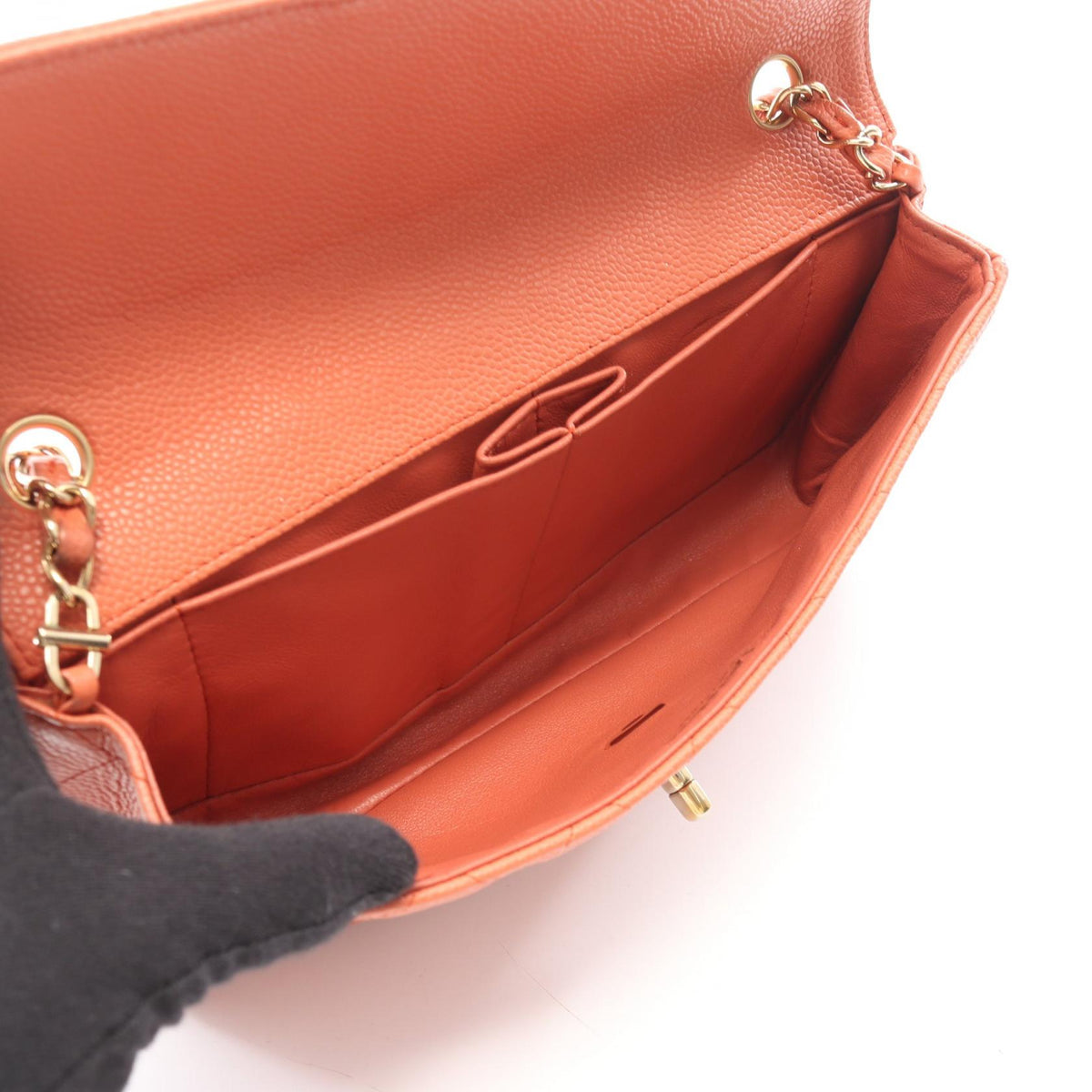 CHANEL Orange Matelasse East West Grained Calfskin leather 2101220059675