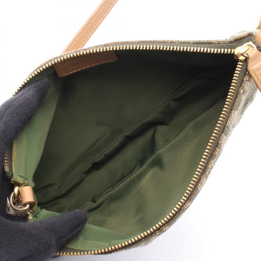 Christian Dior Trotter saddle pouch Handbag Green/Beige/Brown canvas leather ?????? ????? 2101220098162