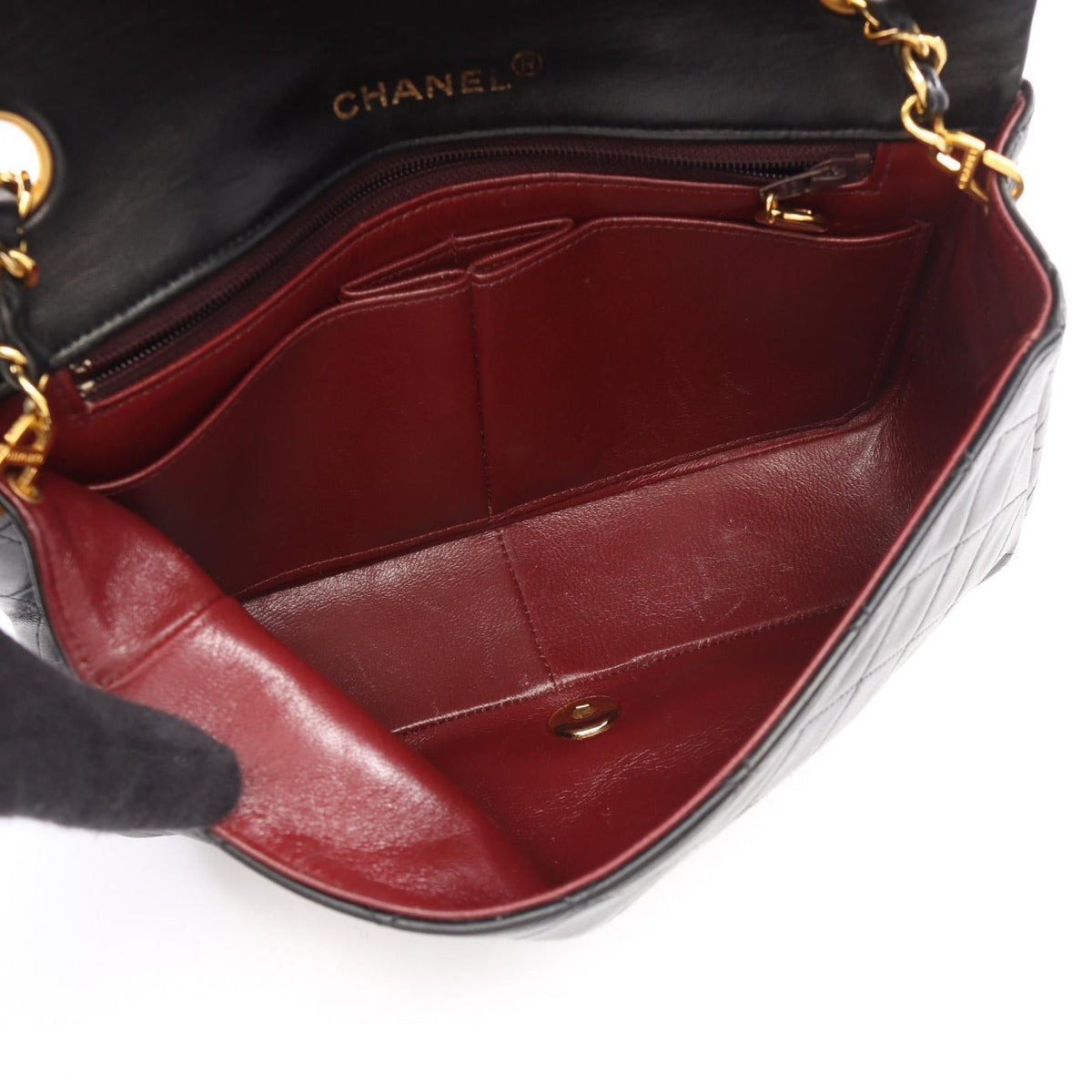 CHANEL Black Full flap Matelasse Lambskin (sheep leather) 2101220118044