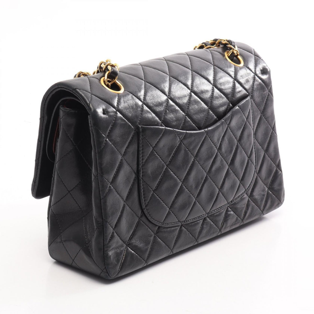 CHANEL Black Matelasse W flap Lambskin (sheep leather) 2101220118082