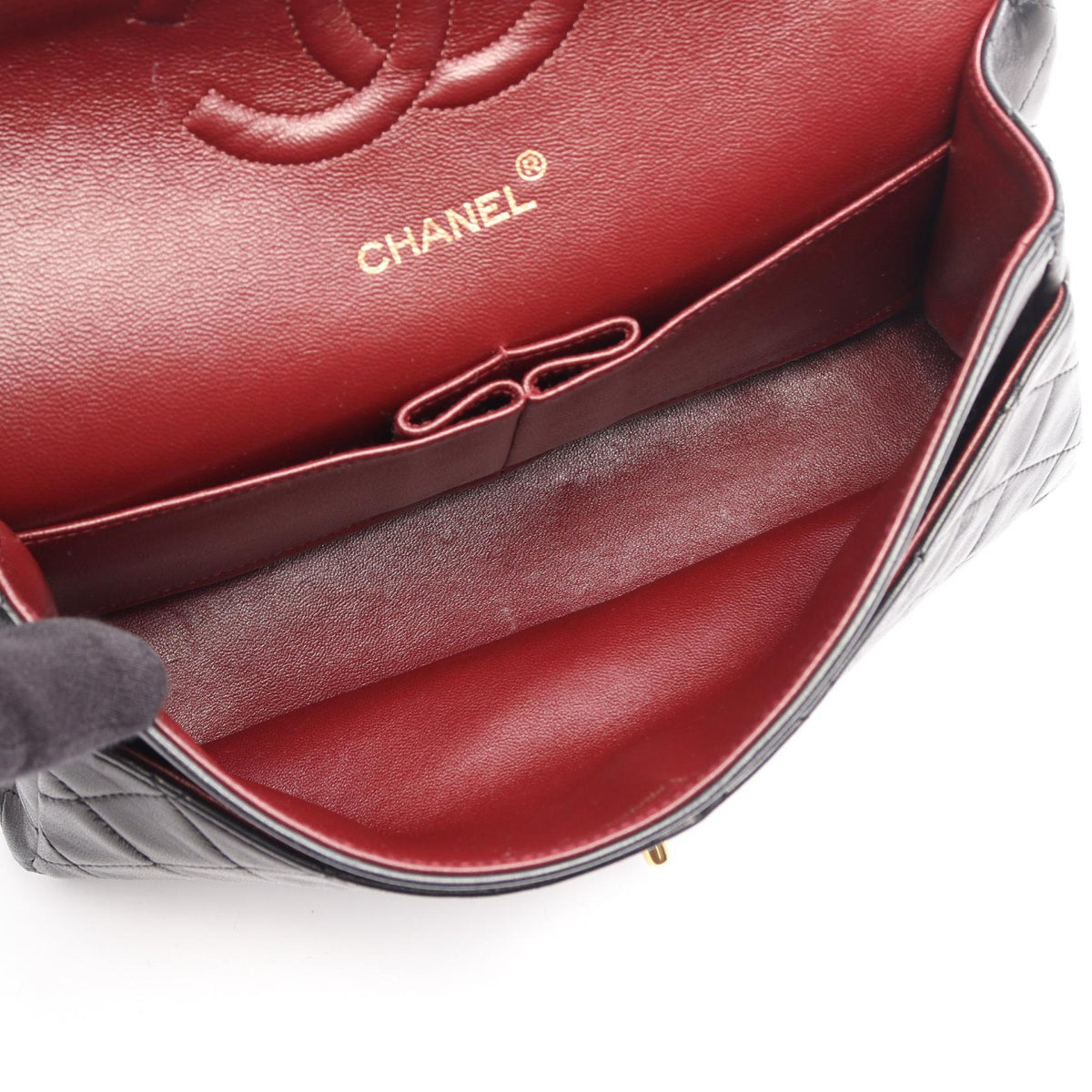 CHANEL Black Matelasse W flap Lambskin (sheep leather) 2101220118082