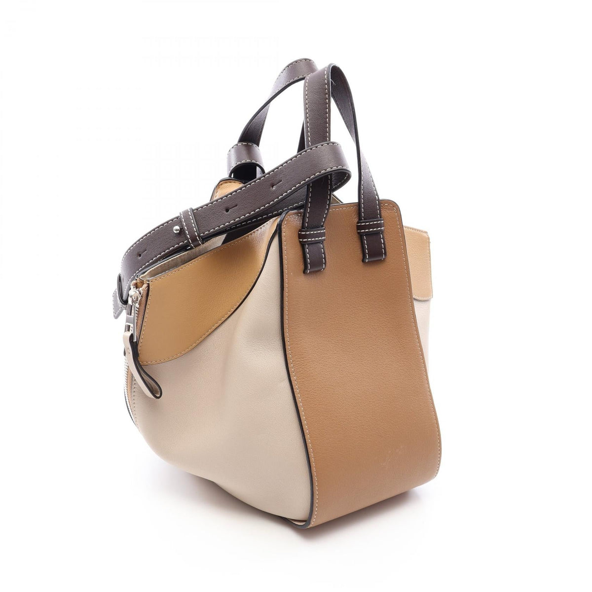 LOEWE HAMMOCK SMALL (2-Way Hammock) Handbag Beige/Brown leather 2101220125738