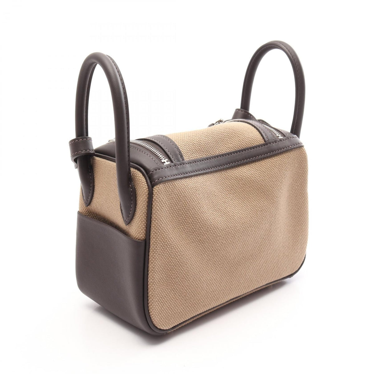 HERMES Lindy 2 Mini Beblanc Mousse Shoulder BagMousse Mousse Brown/Gray Towargo eran canvas leather Toile Goelan / Swift leather 2101220115968