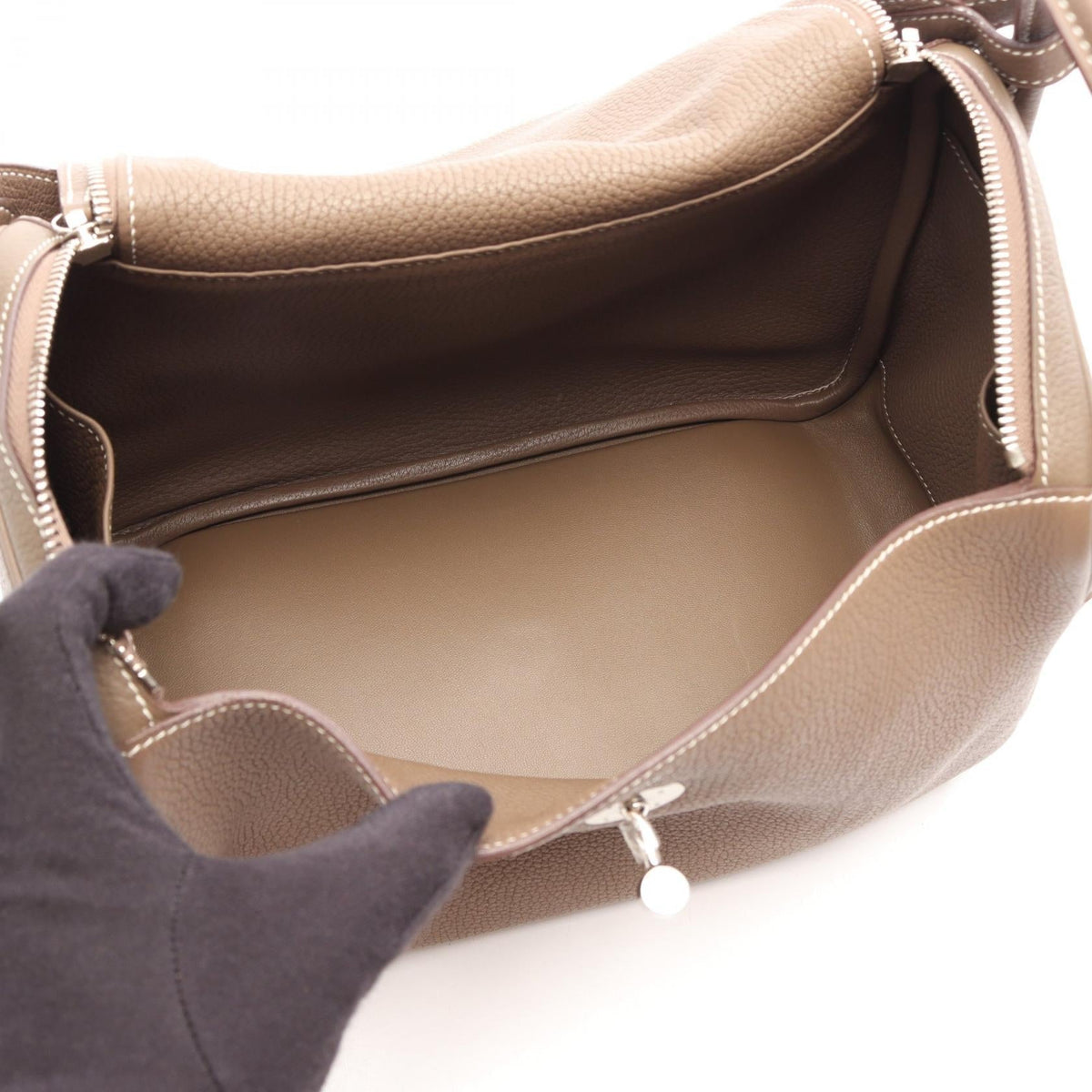 HERMES Lindy 30 Shoulder BagEtoupe Grey Etoupe Grey Gray Taurillon Clemence leather Taurillon Clemence 2101220116552