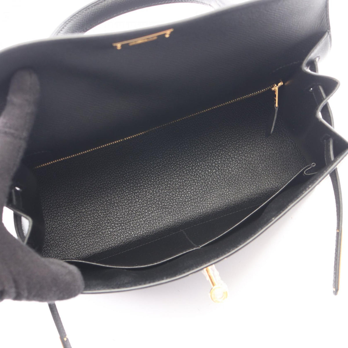 HERMES Kelly 28 2WAY (External Stitching) HandbagNoir Black Noir Black Black Epsom leather Epsom 2101220117436