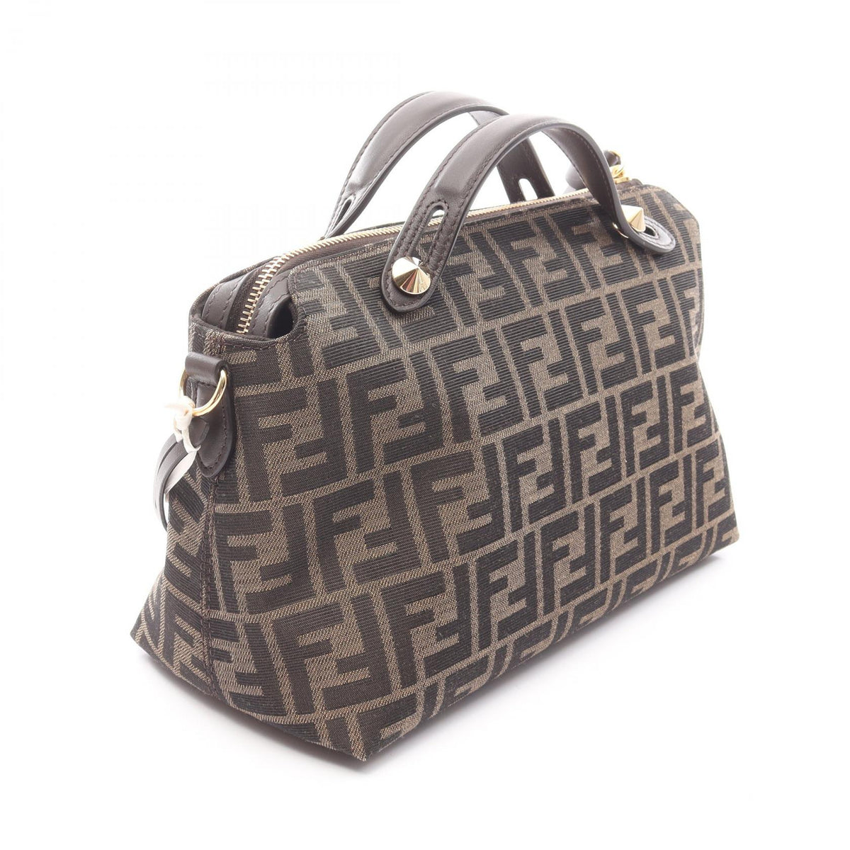 FENDI BY THE WAY SOFT MEDIUM Selleria FF Jacquard 2WAY Handbag Brown/Black canvas�leather 8BL155AFPMF1GL7 2101220120993
