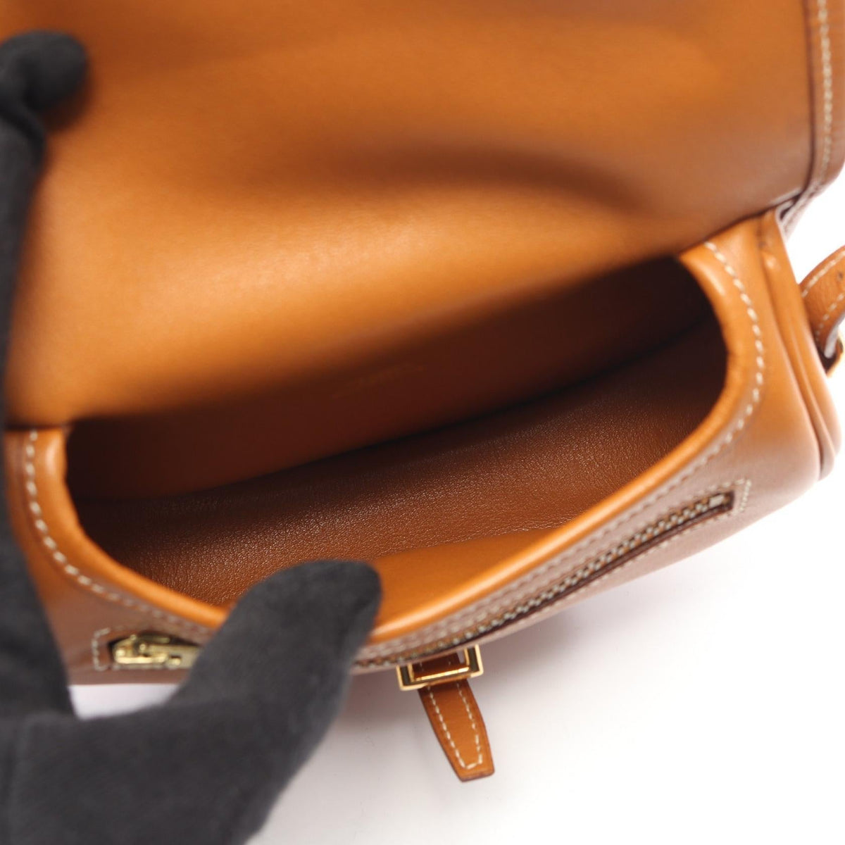 HERMES Bald Golf Mini Shoulder BagGold Gold Brown Gulliver leather leather Calfskin (cowhide) Gulliver leather 2104102488068