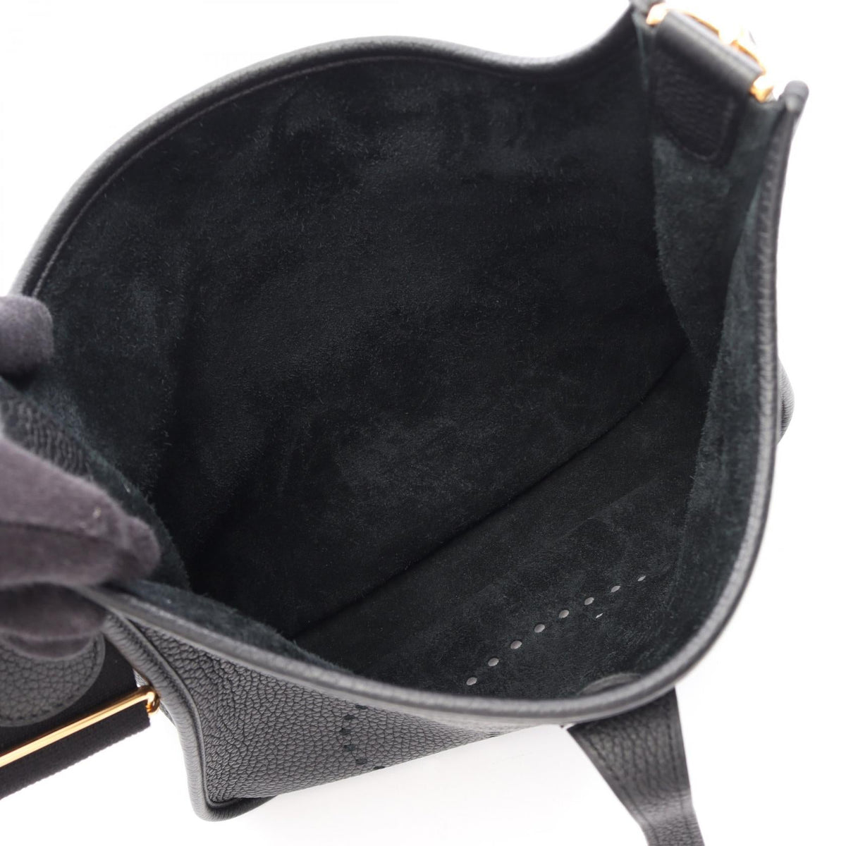 HERMES Evelyne 3 Troyes PM Shoulder Bag Black Taurillon Clemence leather 2120300051194