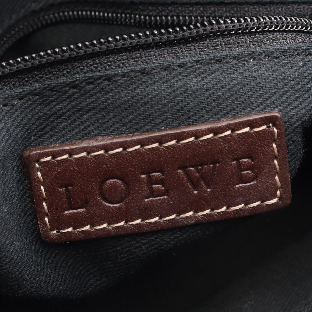 LOEWE Repeat anagram Tote Bag Navy/Brown canvas leather 2101220011239