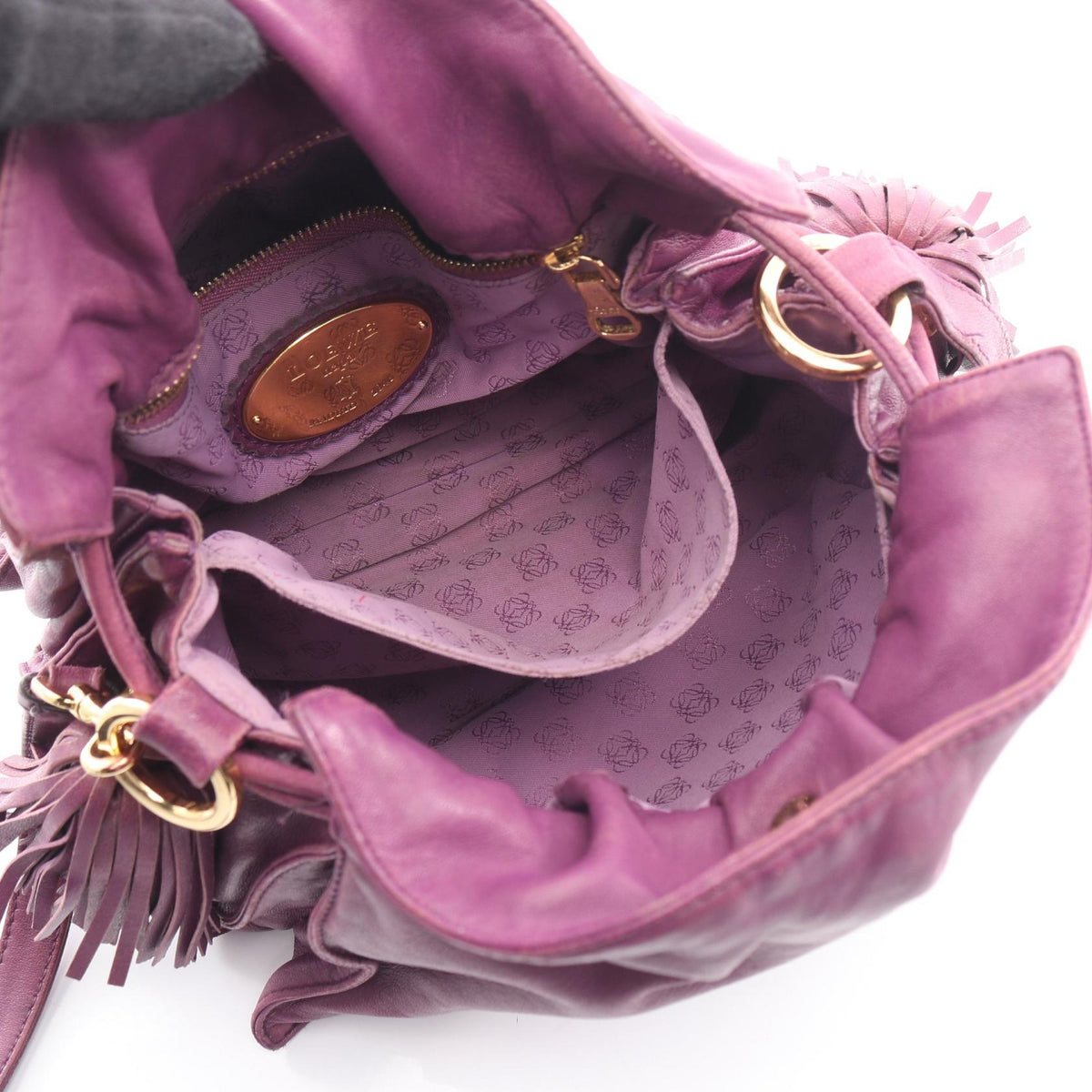 LOEWE Flamenco22 Shoulder Bag Purple leather 2118400223542