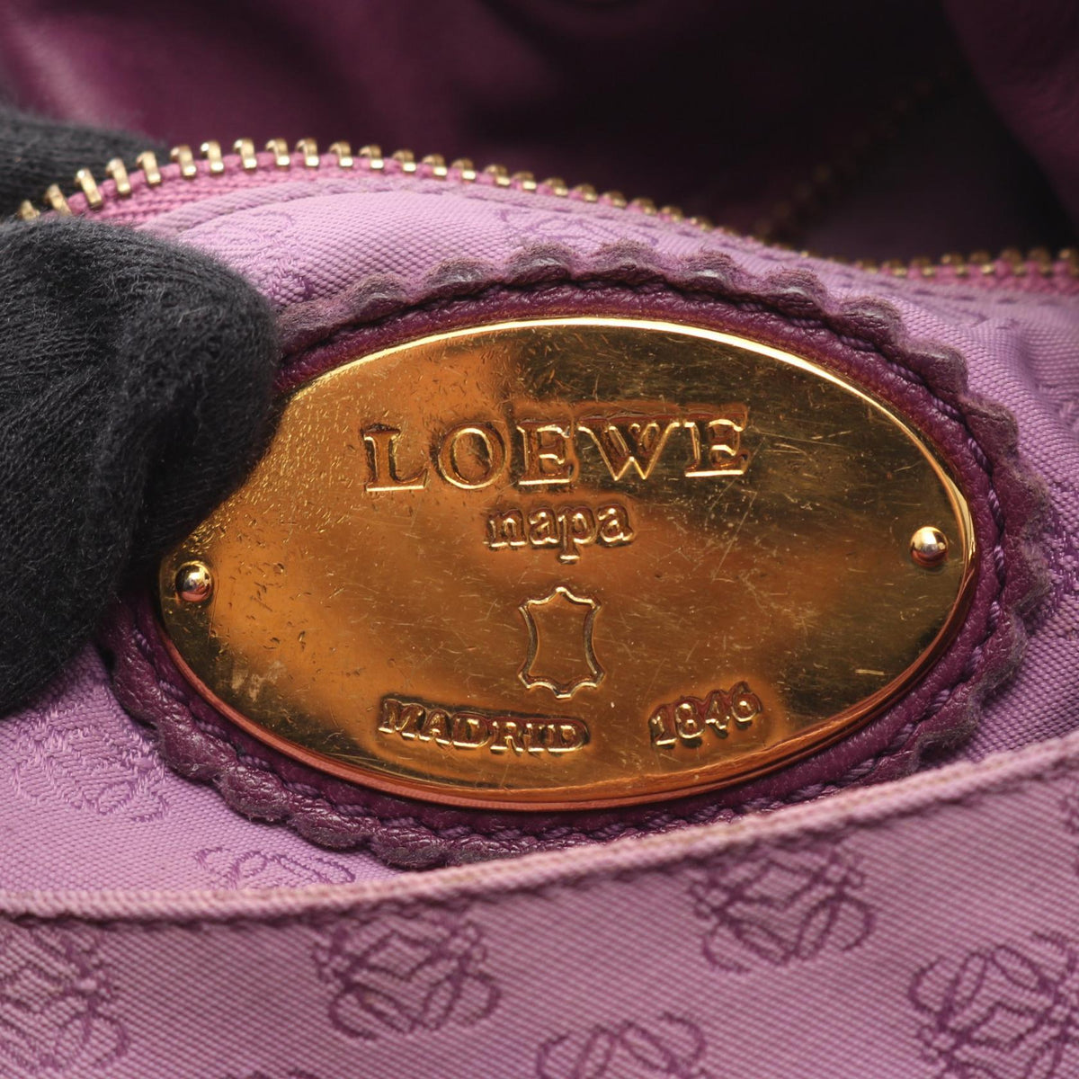 LOEWE Flamenco22 Shoulder Bag Purple leather 2118400223542