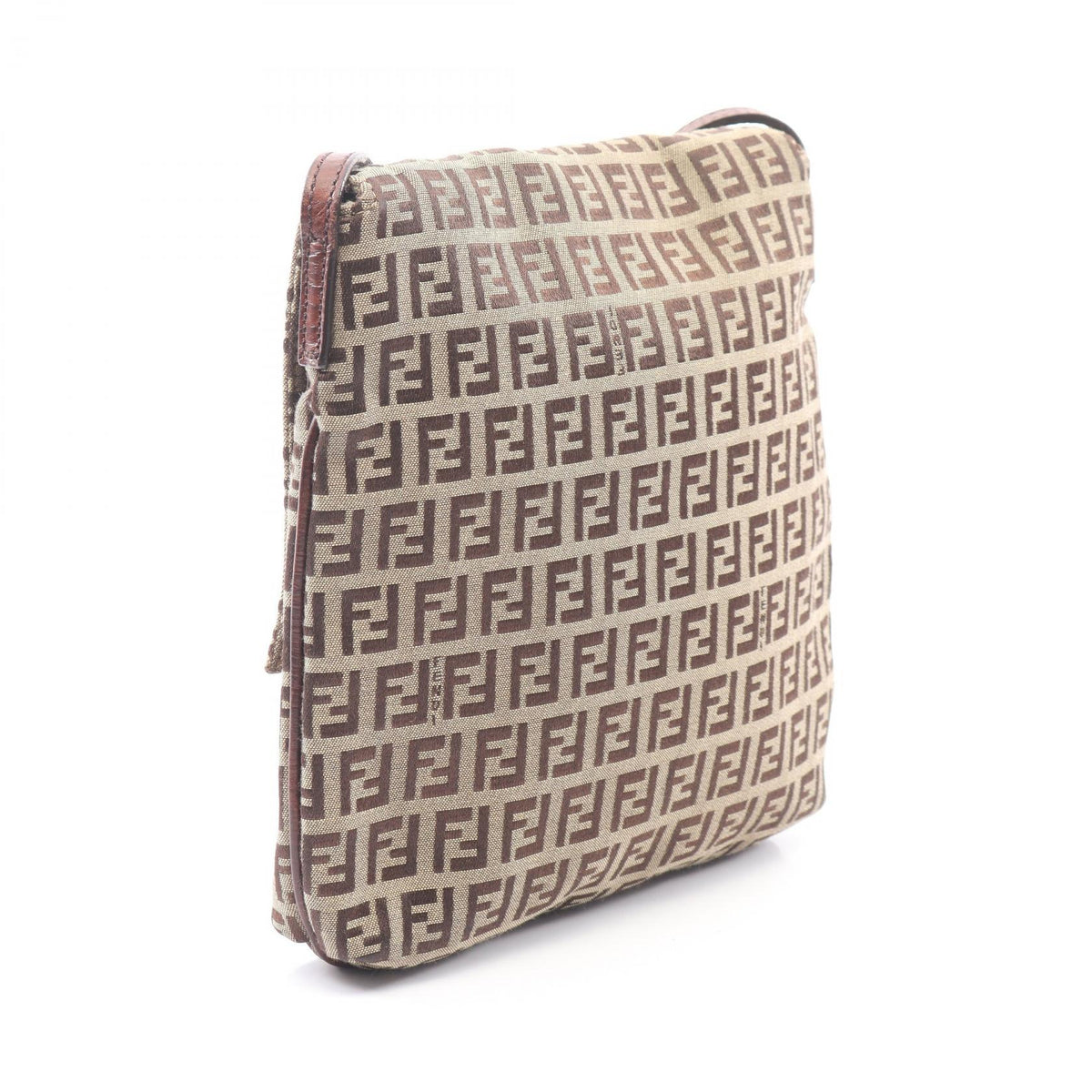 FENDI Zucchino Shoulder Bag Beige/Brown canvas leather 8BT075 2101220095192