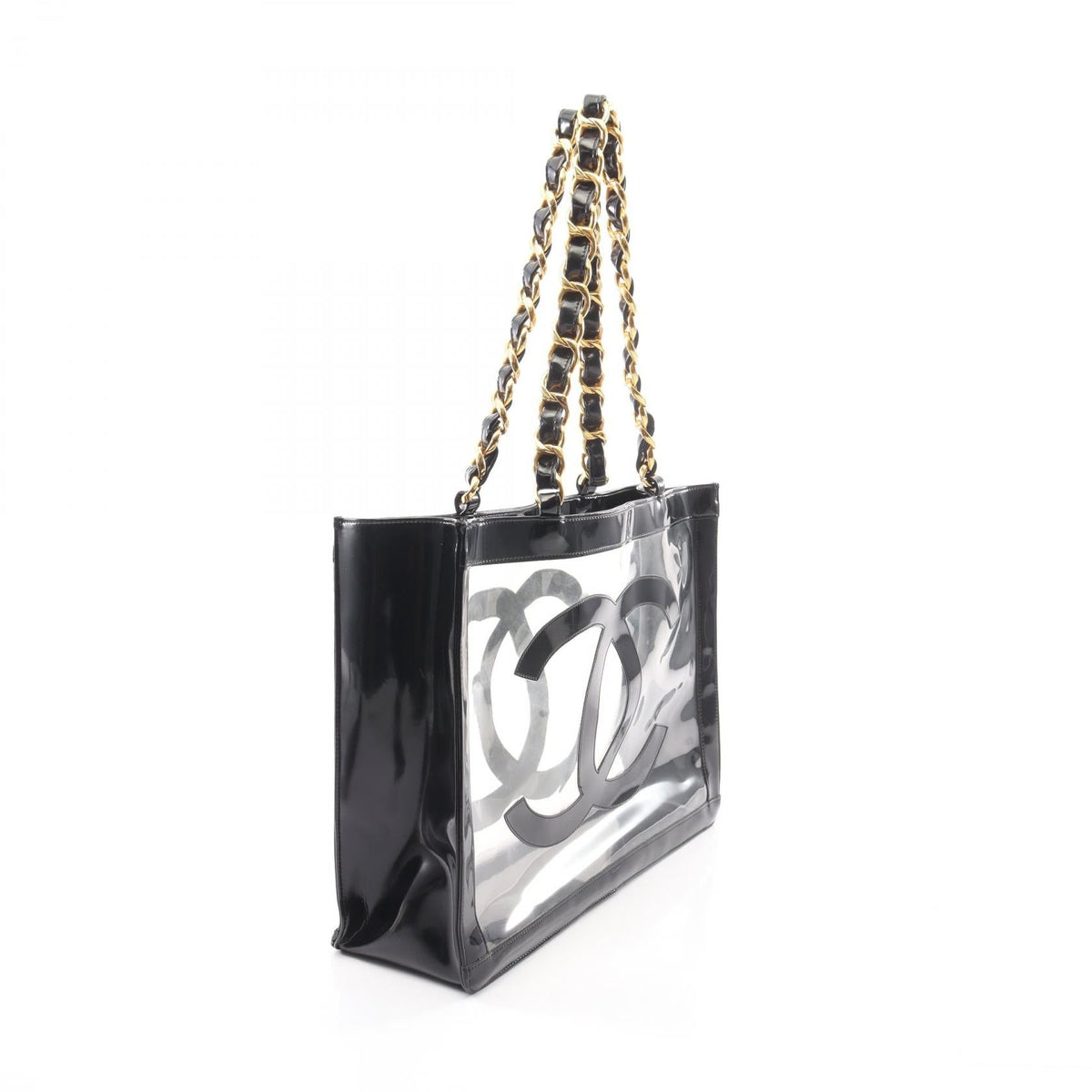 CHANEL Black/Clear COCO Mark Plastics�Patent leather 2101220099312