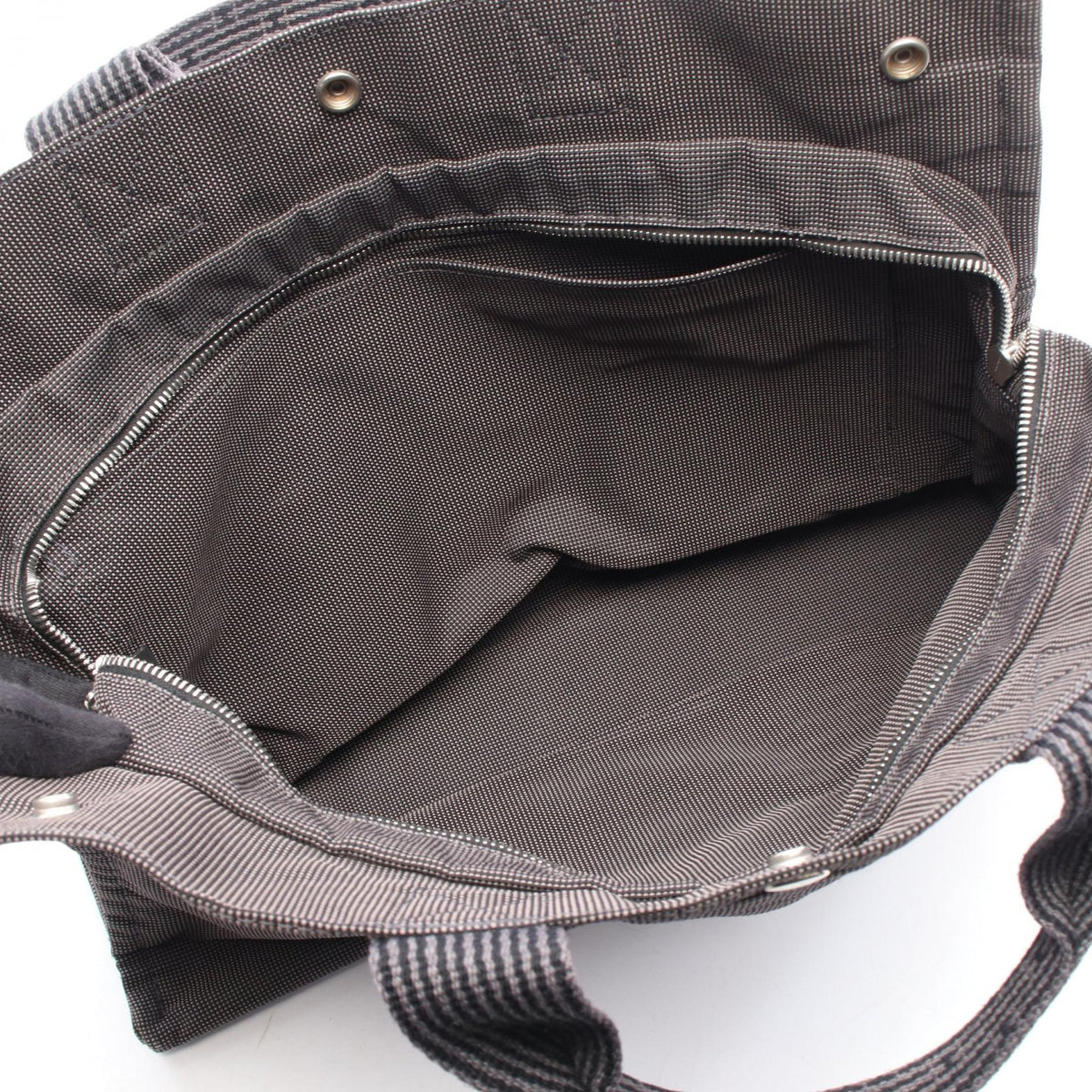 HERMES HerlineMM Tote Bag Gray Nylon 2101220110277