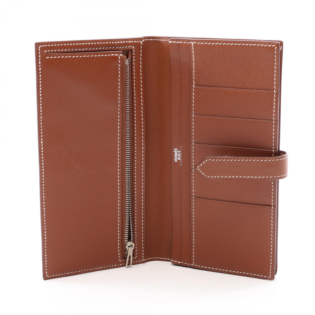HERMES Bearn Soufflet BifoldpurseCognac Cognac Brown Epsom Other Epsom 2107601159163