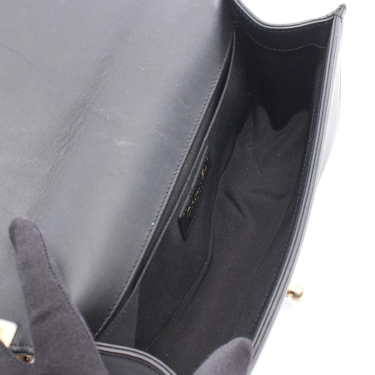 CHANEL Black Boy chanel Lambskin (sheep leather) 2101219982496