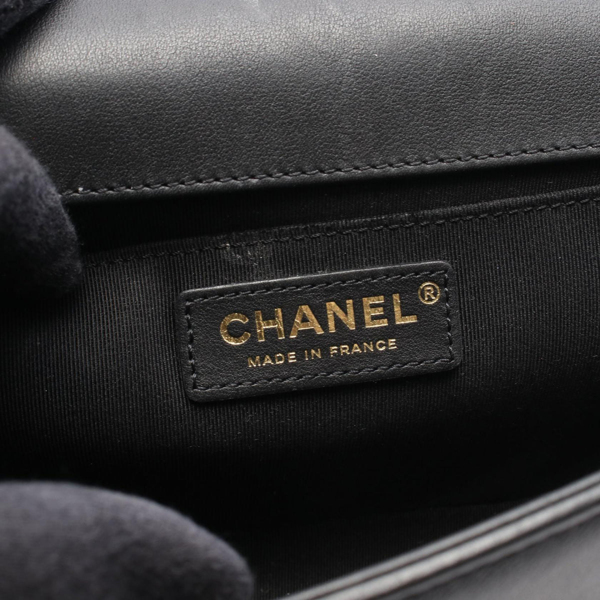 CHANEL Black Boy chanel Lambskin (sheep leather) 2101219982496