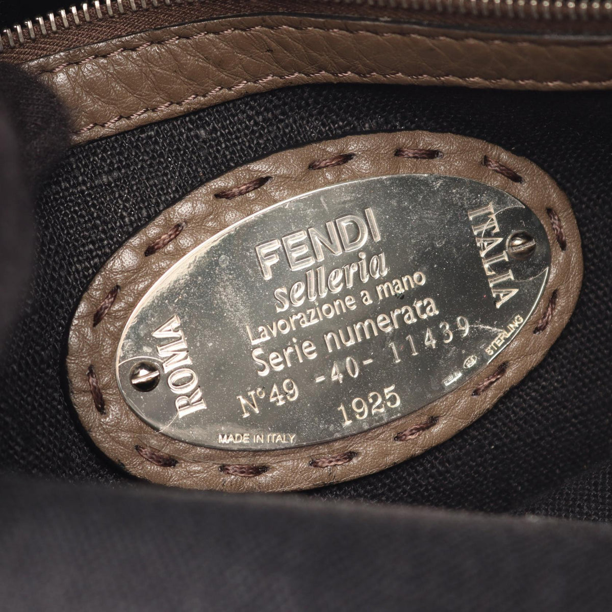 FENDI Selleria Shoulder Bag Gray leather 7VA320 2101220052782