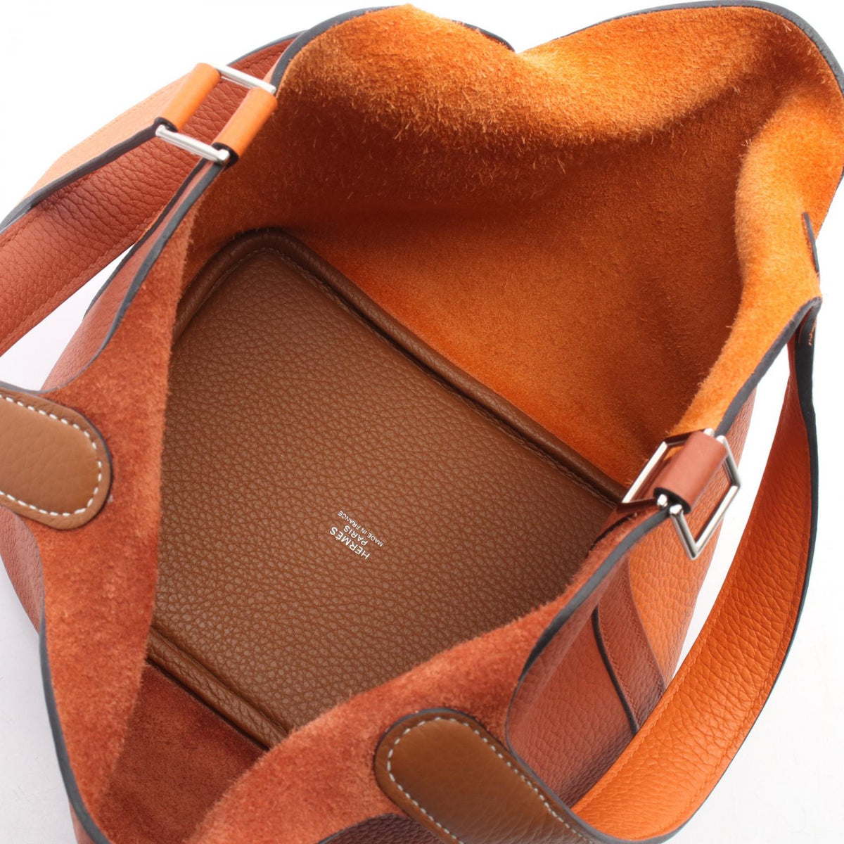 HERMES Picotin Rock PM Kazak Cuivre Gold HandbagOrange Orange Orange/Bordeaux/Brown Taurillon Clemence Other Taurillon Clemence 2101220060473