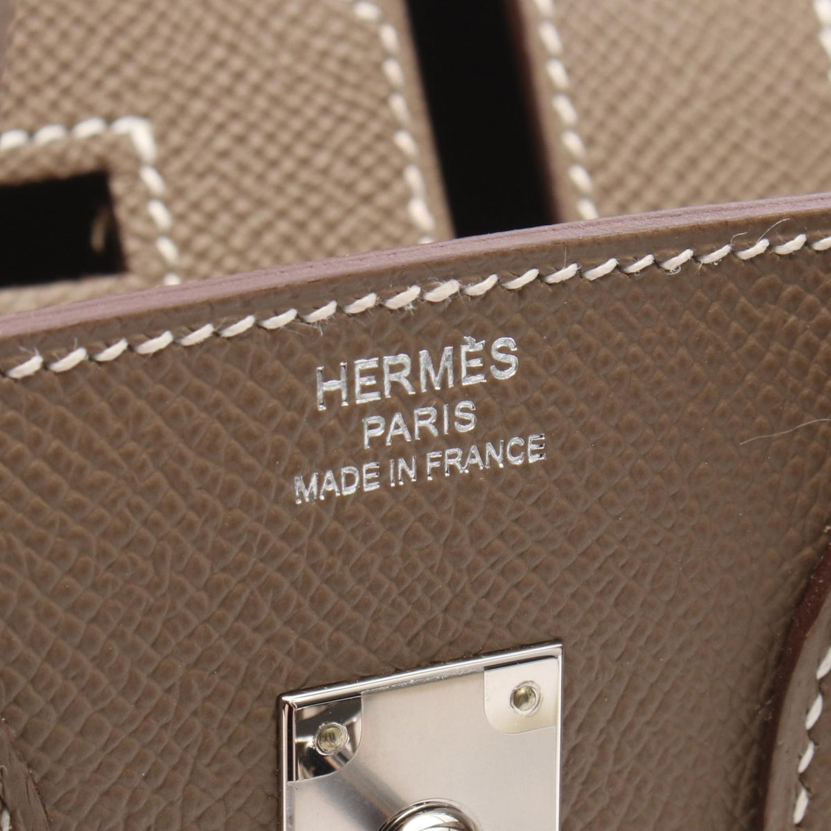 HERMES Birkin 25 Sellier Etoupe Grey Handbag Gray Epsom Other Epsom 2101220063283