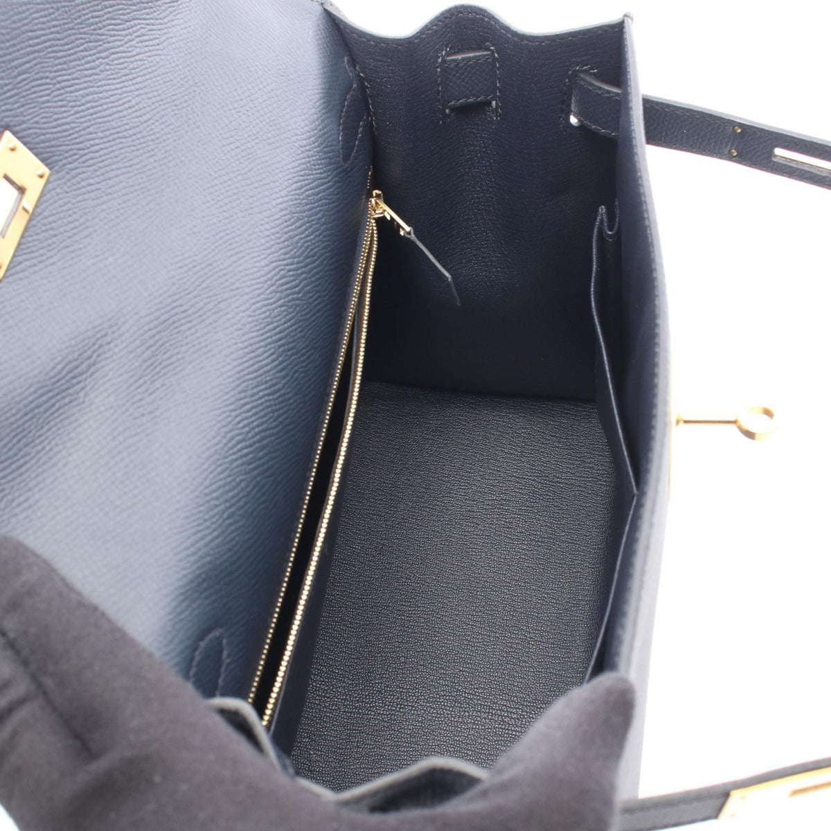 HERMES Kelly 28 Blue Indigo, External Stitching, 2-Way Handbag Navy Epsom Other Epsom 2101220036997