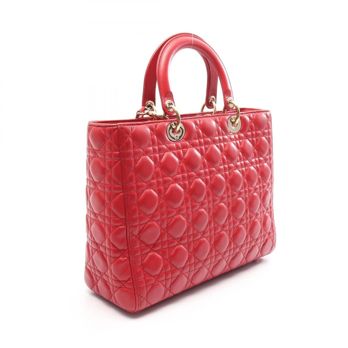 Dior Lady Christian Dior Large 2-Way Handbag Red leather 2120100035813