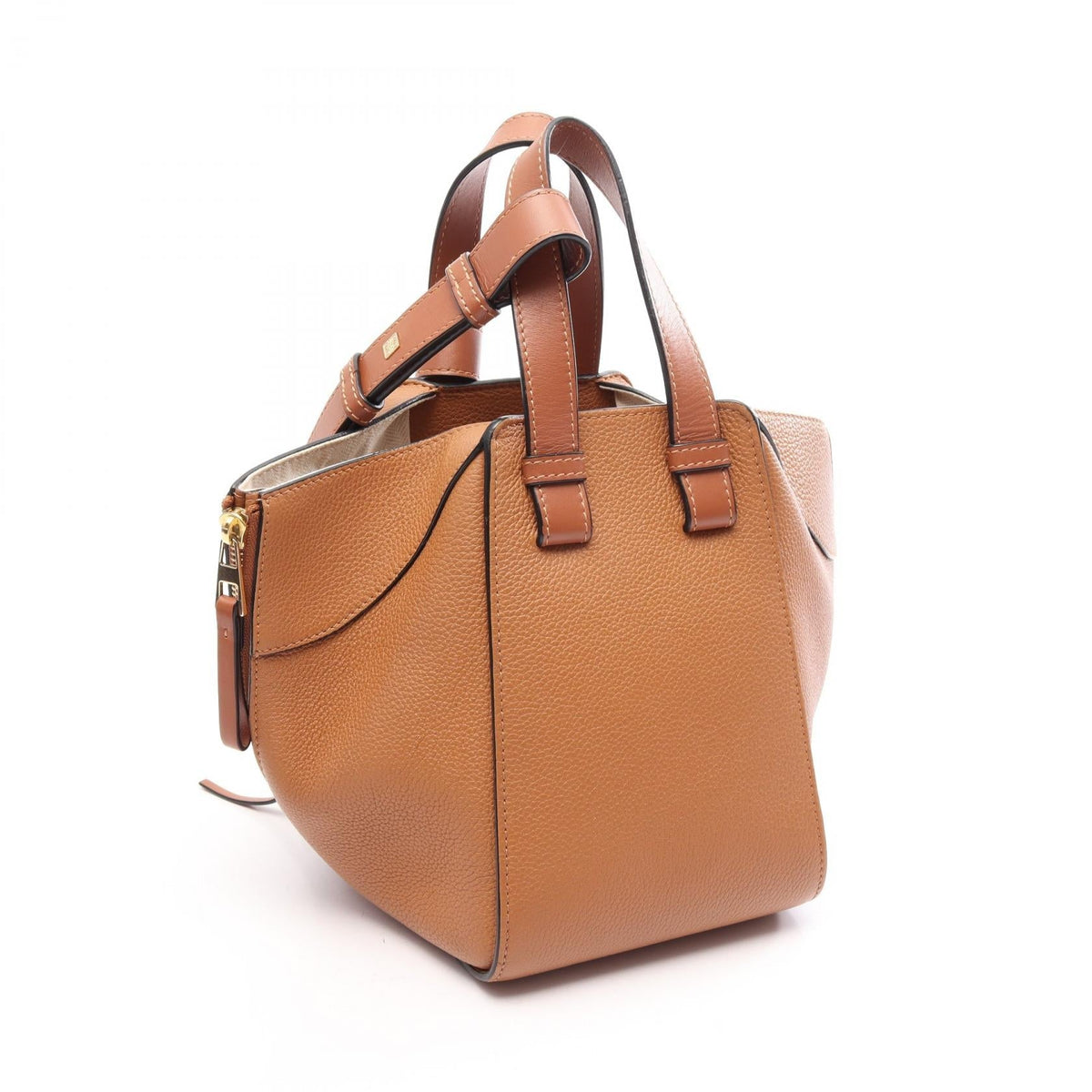 LOEWE Hammock Bag Compact 2-Way Handbag Brown leather 2101220084912