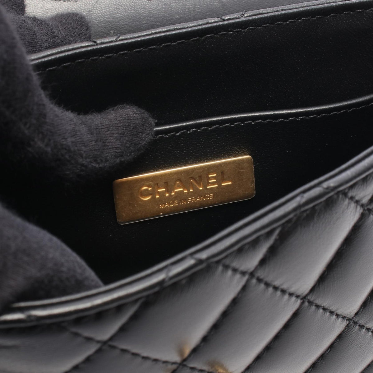 CHANEL Black Matelasse Top Handle Small Flap Bag 2WAY leather 2101220126438