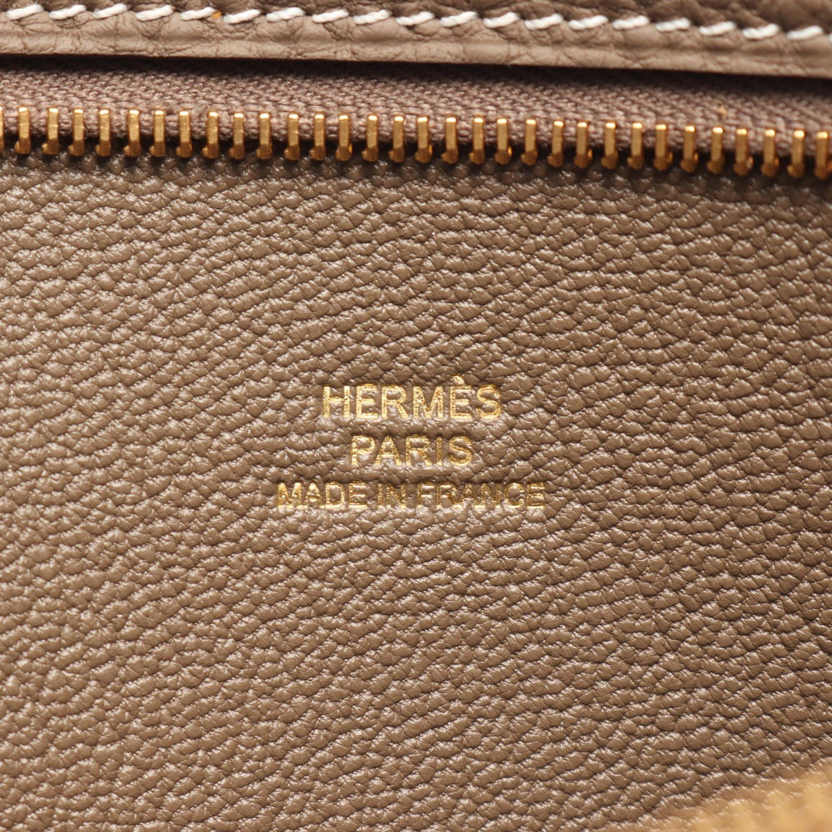 HERMES Birkin 25 Bag Pocket Etoupe Grey Pouch Gray Togo leather Other Togo leather 2104102535175