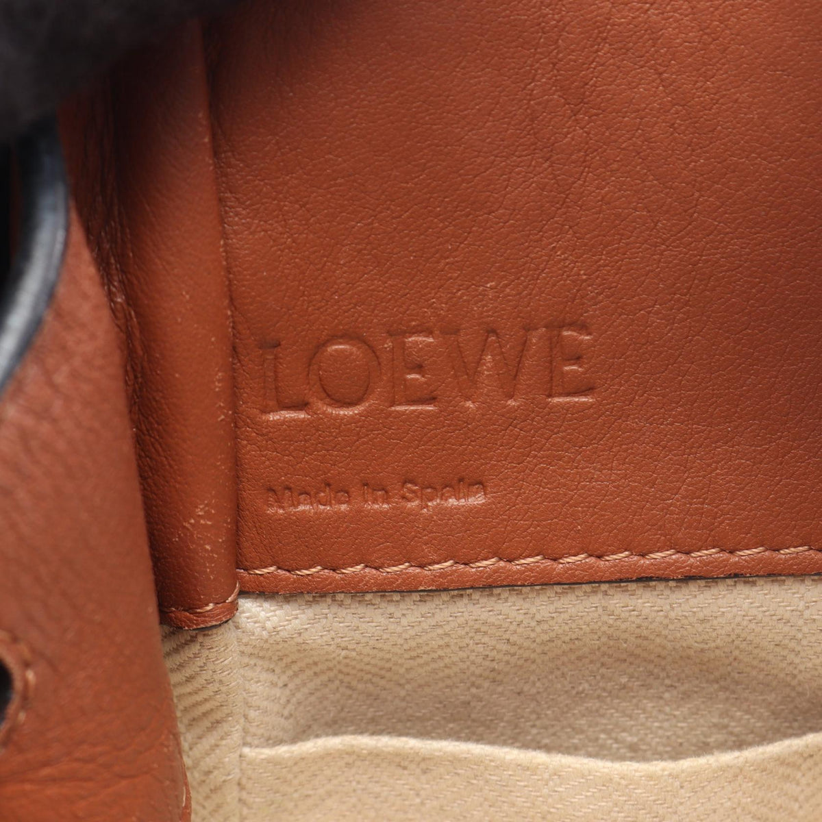 LOEWE Hammock Drawstring Bag Mini 2WAY Handbag Brown leather 2118500066704