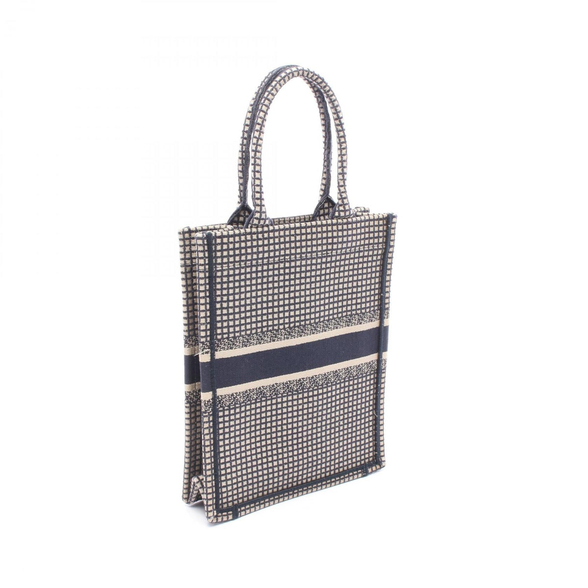 Christian Dior BOOK TOTE Vertical Bag LA MORT Handbag Navy/Beige canvas 2101220117139