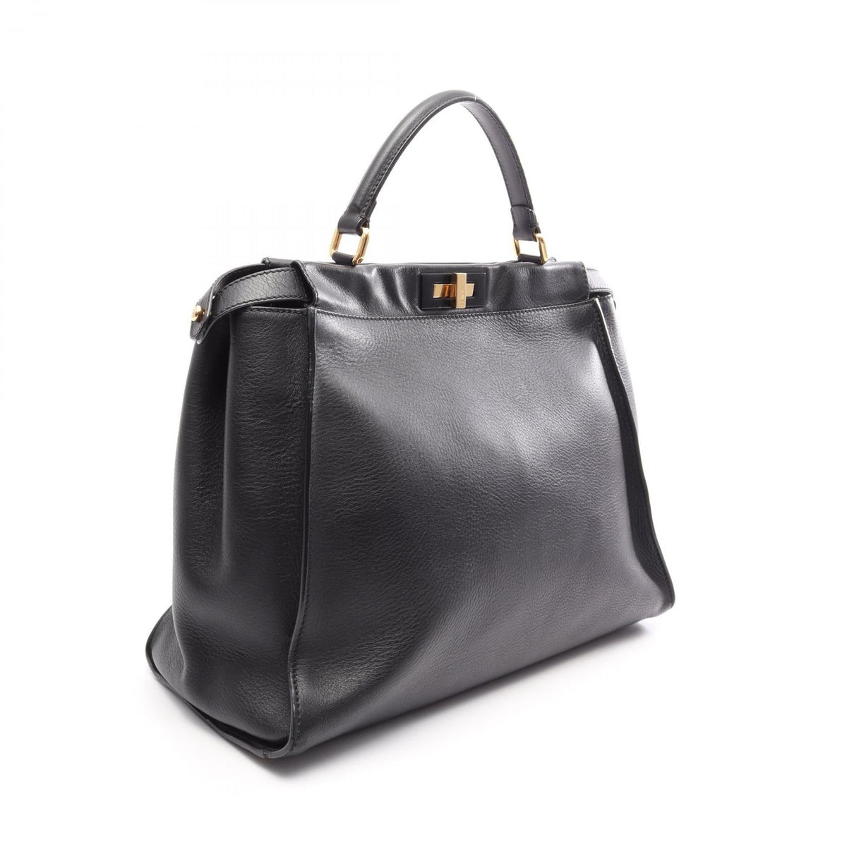 FENDI Peekaboo Large 2WAY Handbag Black leather 8BN210 2101220125769