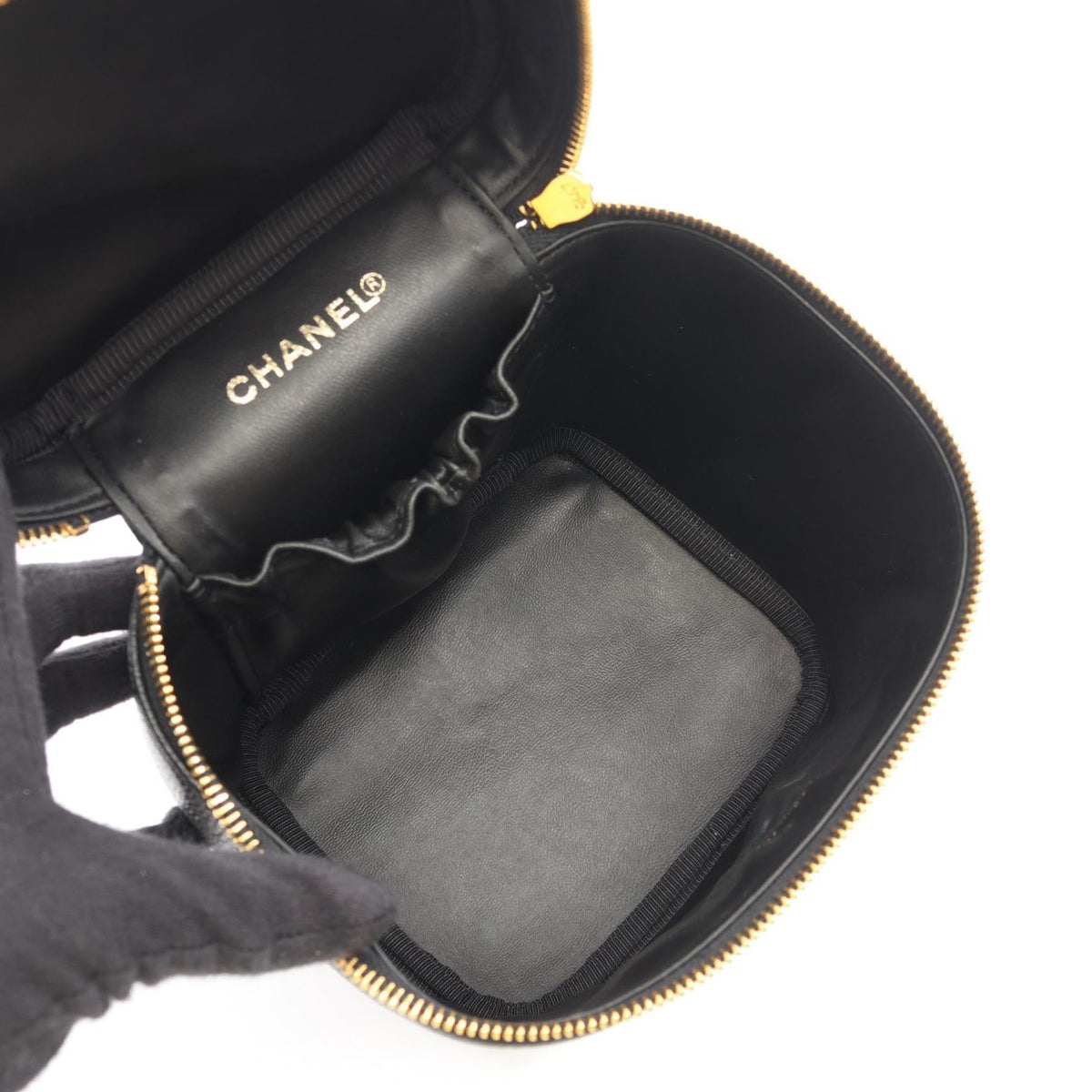 CHANEL Black COCO Mark Grained Calfskin leather A01998 2101220099381