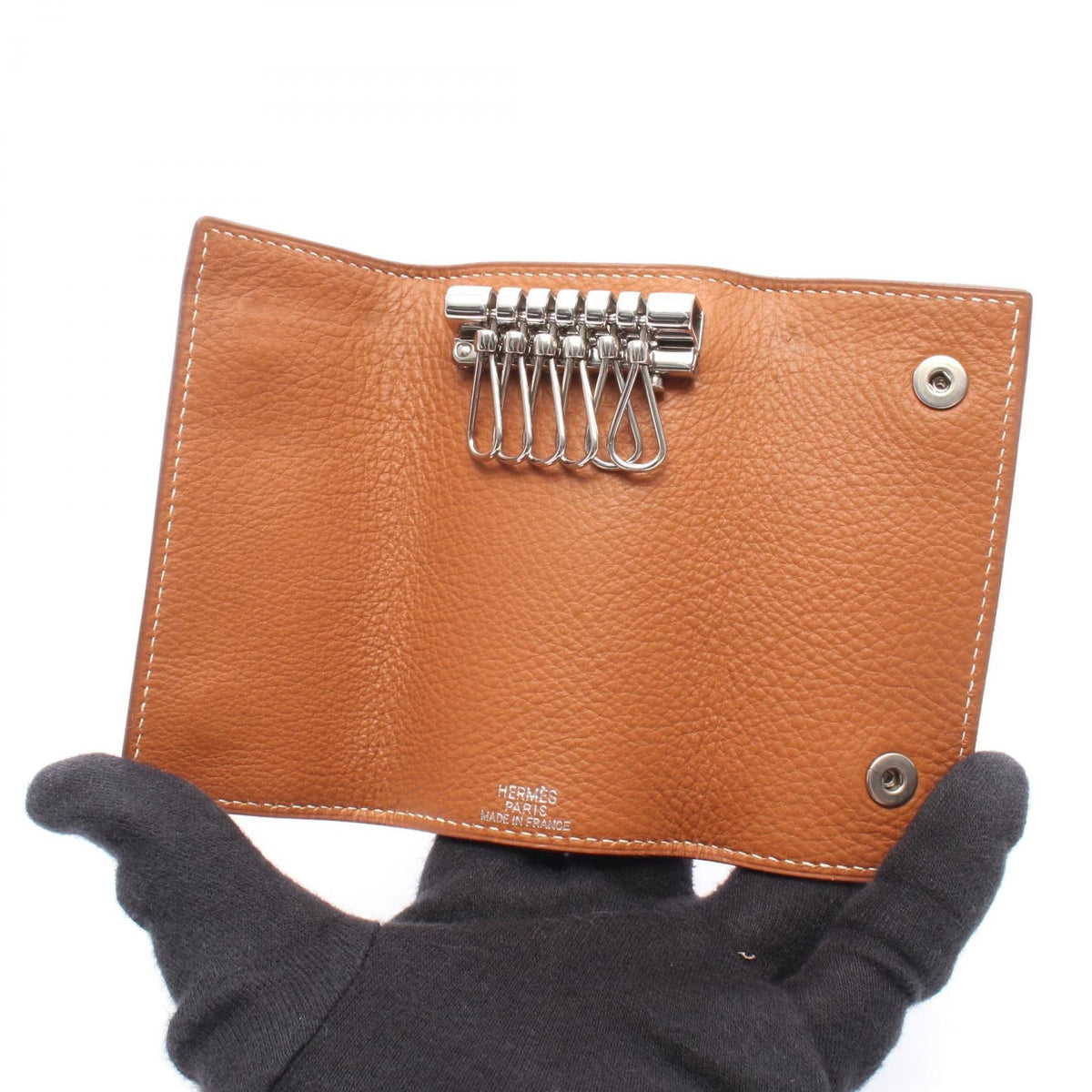 HERMES Sellier Etui 6 Gold key holder Brown Taurillon Clemence Other Taurillon Clemence 2100301249875