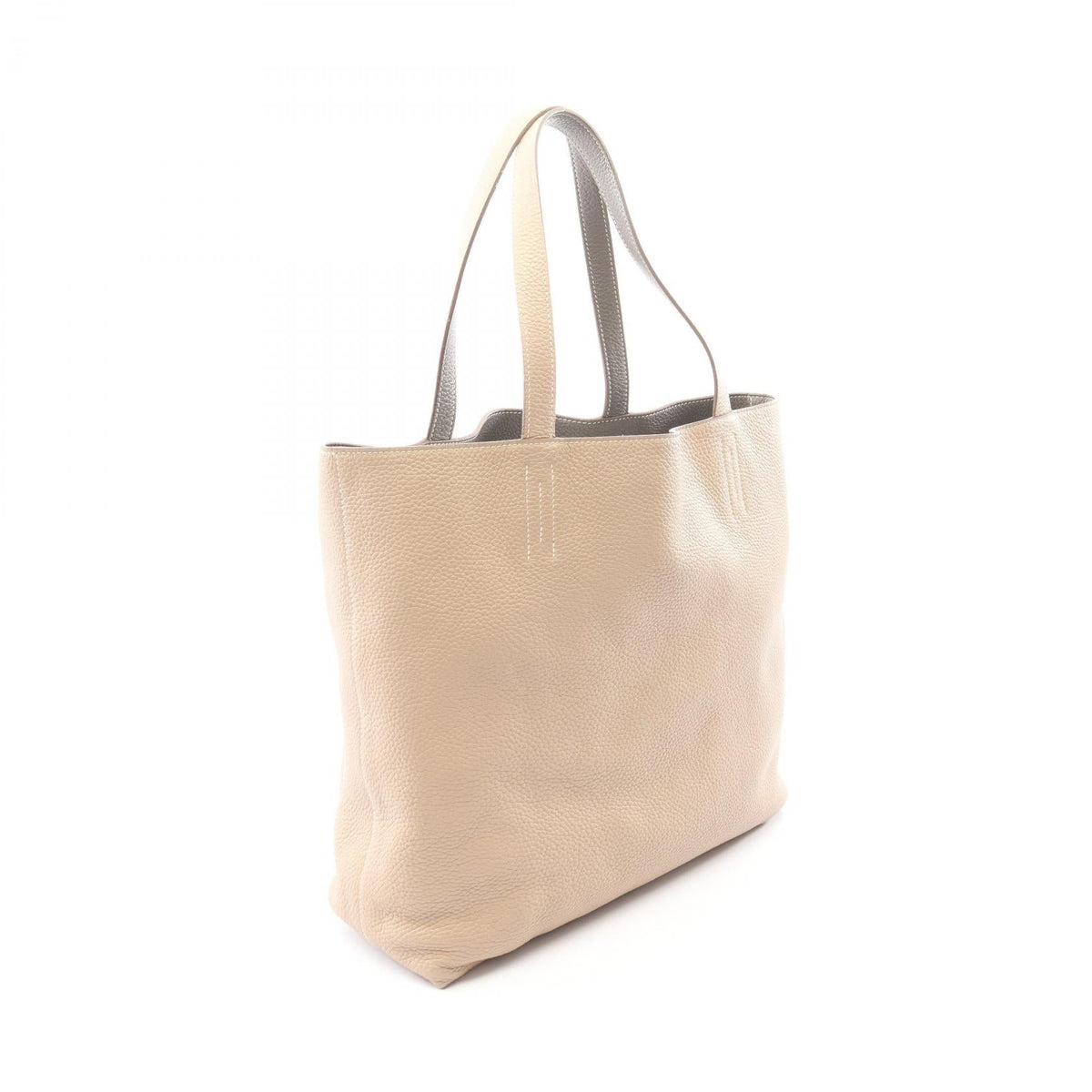 HERMES Double Sense 45 Argile Etain Reversible Tote BagBeige Beige Beige/Gray Taurillon Clemence Other Taurillon Clemence 2104102532136