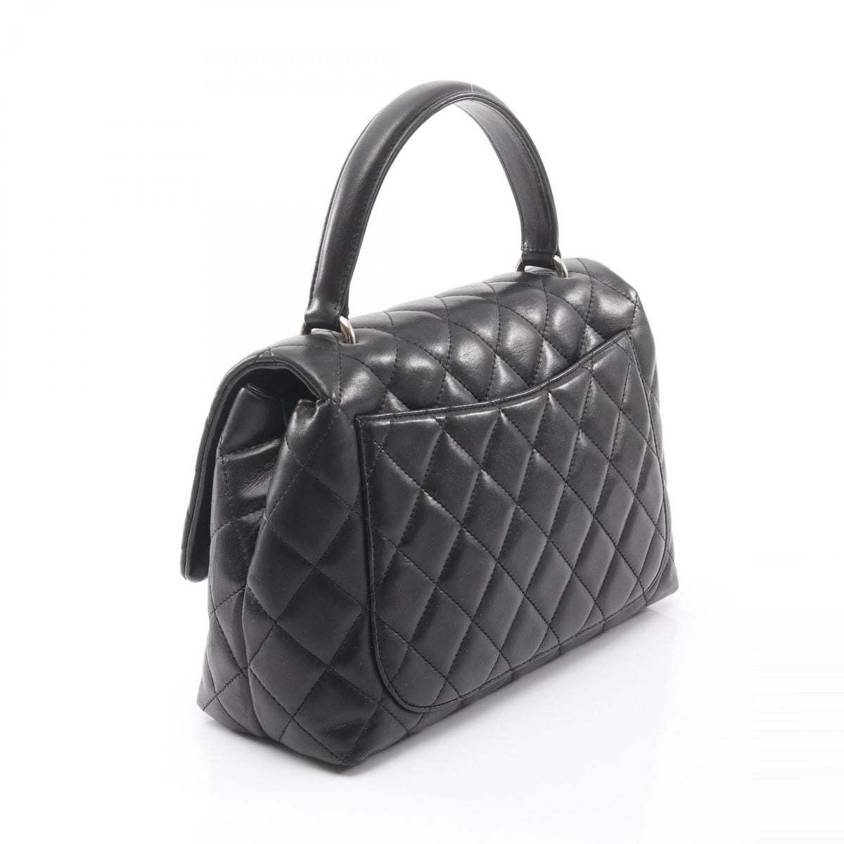 CHANEL Black Matelasse top handle bag Lambskin (sheep leather) 2101219740317
