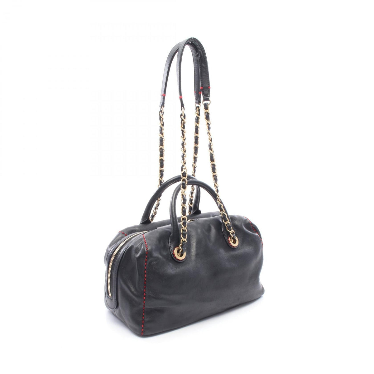 CHANEL Black/Red COCO Mark Lambskin (sheep leather) 2101220074098